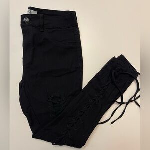 AQ American Quality Jeans Pants Black With Ties Size 13